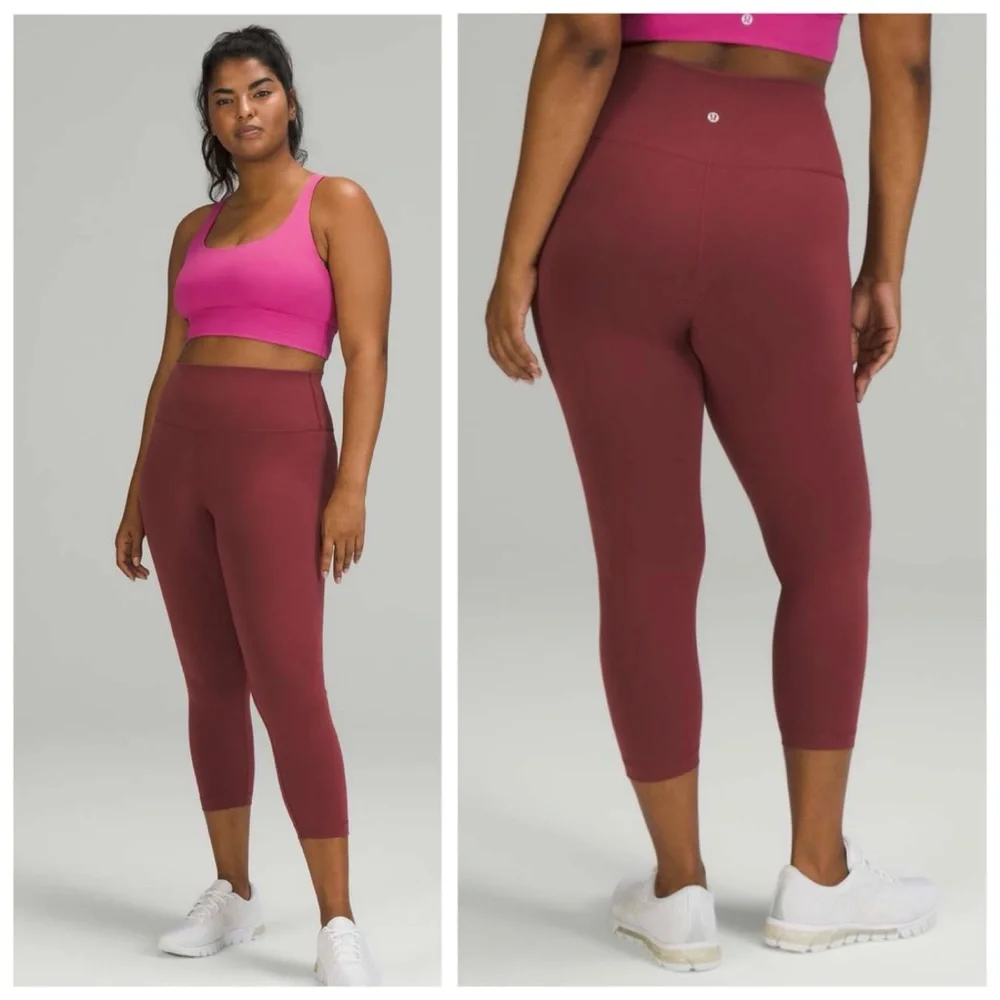 Lululemon Athletica Wunder Train High-Rise Crop 23” Leggings, Mulled Wine sz. 4